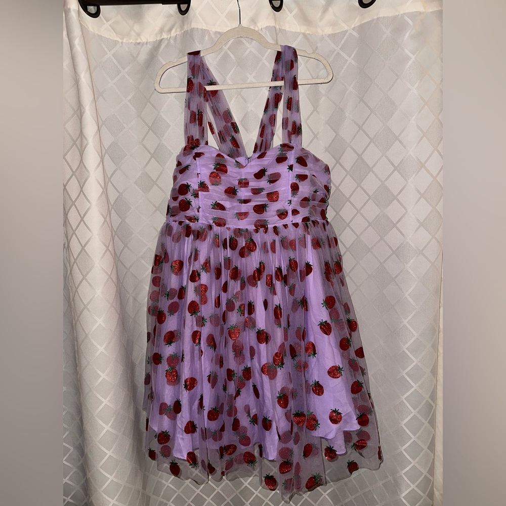 Women’s plus size unique vintage purple tulle dress